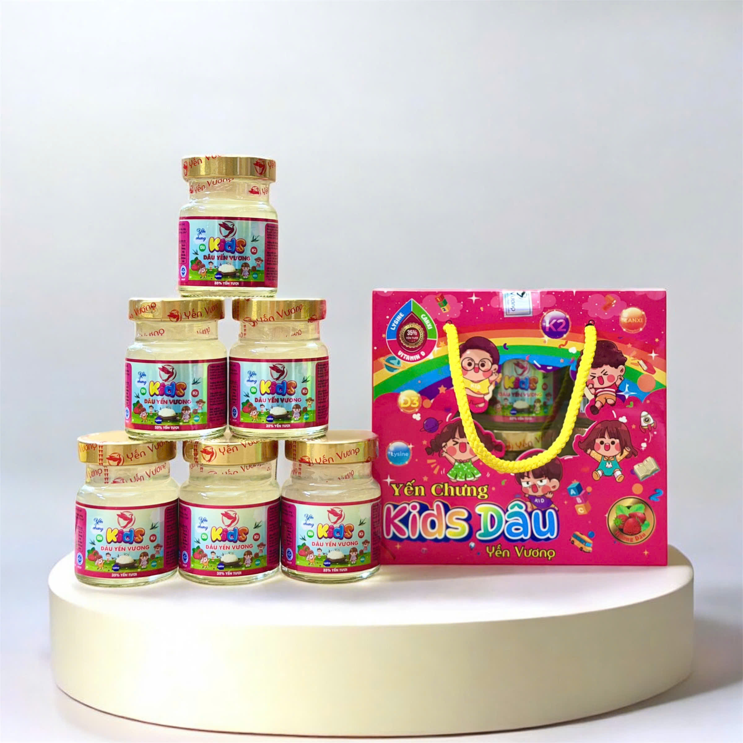 Lốc 6 hũ yến Vương 70ml Kids Dâu